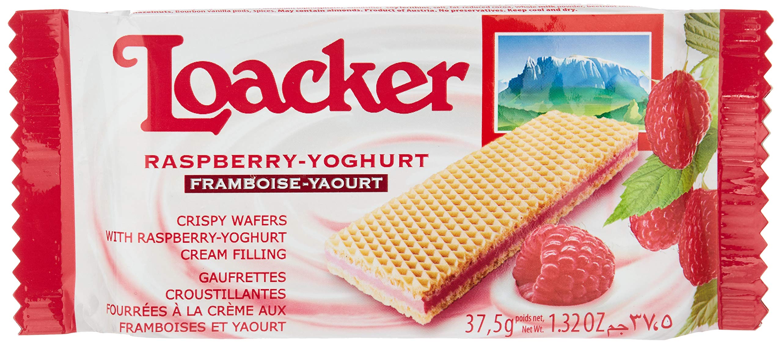 Loacker Raspberry Yoghurt Wafers, 37.5 gm