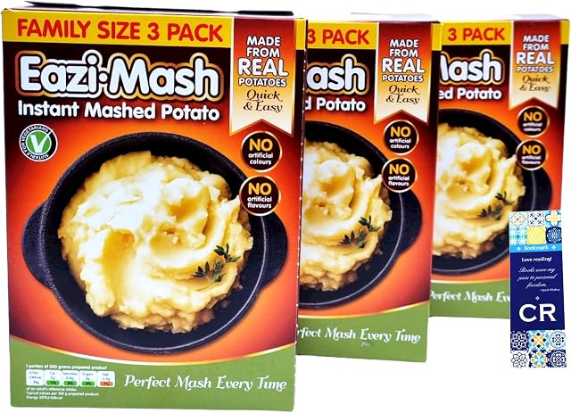 Eazi Mash Potato 900g (9portions) - Instant Mashed Potato for Easy and Perfect Mashed Potato Every time. with CR Snacking Bookmark