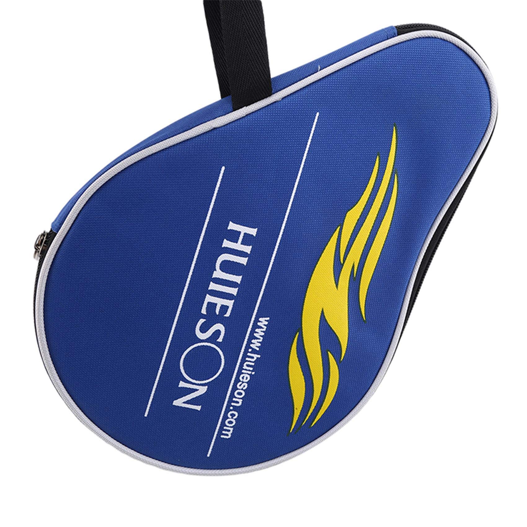 Meoliny Table Tennis Racket Container Bag Table Tennis Case, Side Accessory Pocket for Balls,Blue