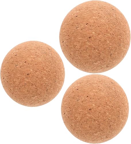 3pcs Cork Massage Ball for Muscle Relaxation - Portable Yoga Muscle Massager 8910cm Self-Massage Tool Manual Roller for Home Office or Yoga Sessions