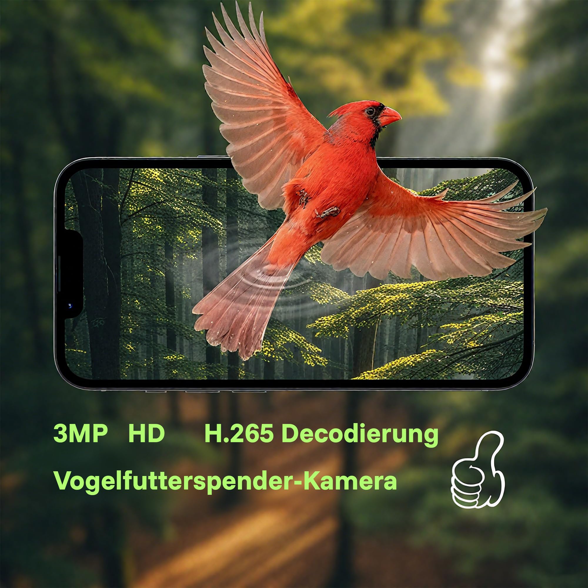PEUZ Comedero para pájaros con cámara – 3 MP HD resolución solar y WiFi 2,4 GHz, detección de aves IA y notificación de aplicaciones, IP65 resistente a la intemperie, visión nocturna, gran angular de