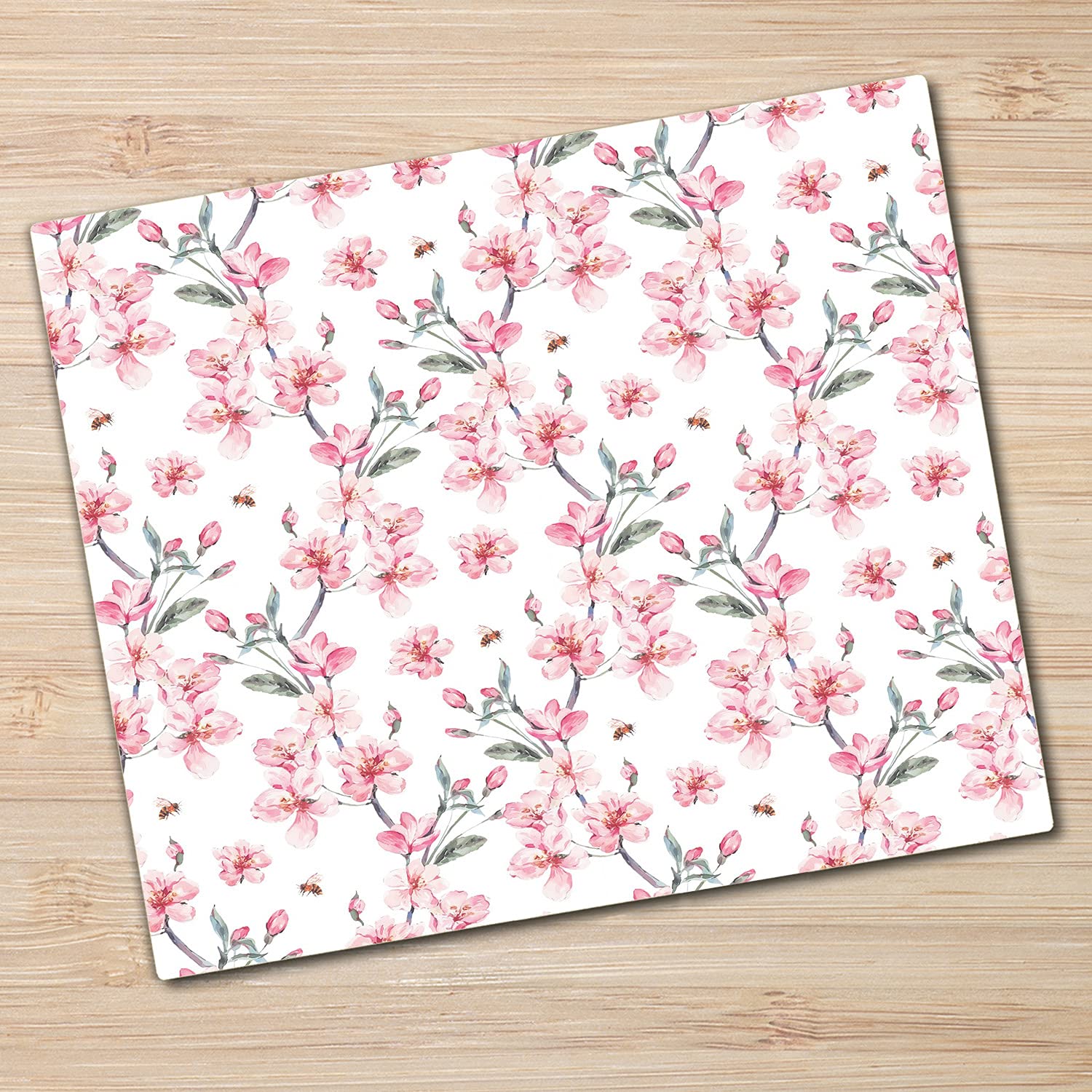 Protection Plaque Induction Planche à Découper 2x30x52 Nature fleurs