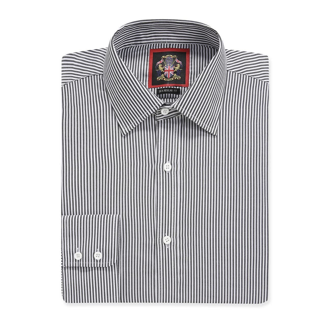 Janeo British Apparel Nos Tibi Serviat Uk Co Men's Grey ’S Regular Fit, Long Sleeve, Fine Stripe Shirts | Single Button Cuff | Traditional Tailoring | The Windsor Formal Dress Shirt For By Janeo British Apparel. (, 17.5 In Collar)