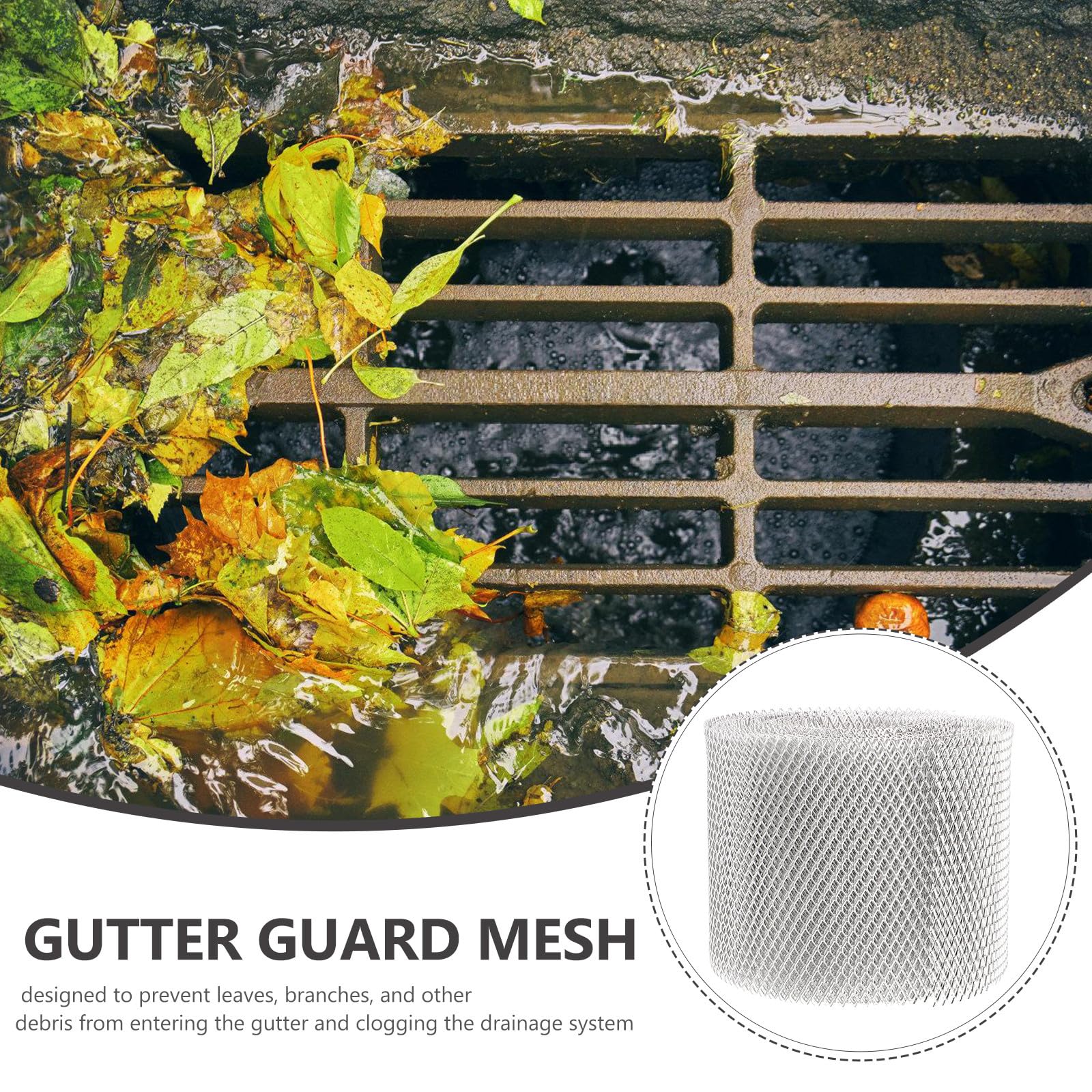 INOOMP Grille Protection Caniveau en Alliage Aluminium 24 Pouces Anti-Feuilles Solide pour Système de Drainage Installation Facile pour Maison et Jardin