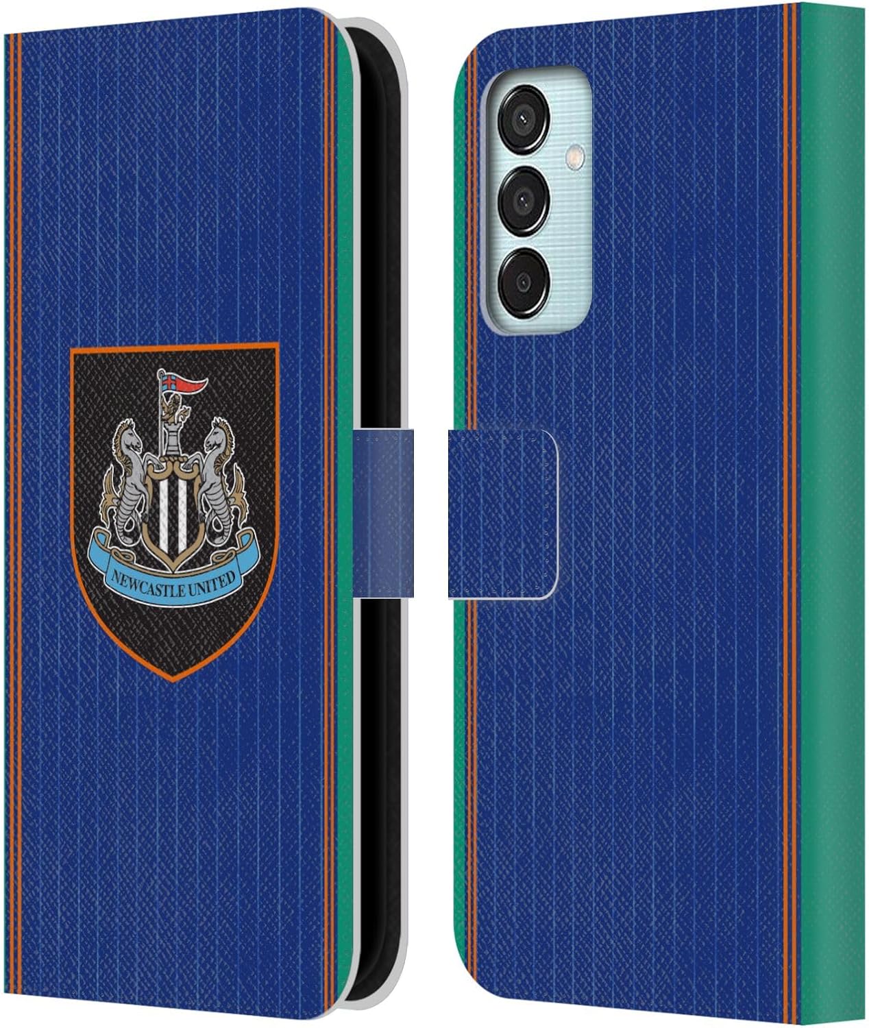 Head Case Designs Officially Licensed Newcastle United Football Club Third 2025/26 Crest Kit Leather Wallet Case Compatible with Samsung Galaxy M15/F15 5G