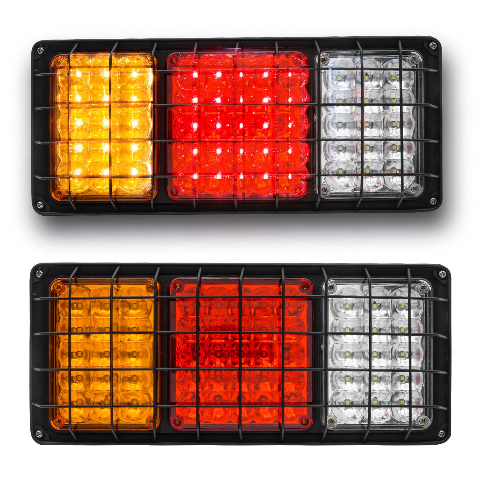 Feu Remorque LED 24V,36-LED Feux Arrières Remorque Clignotant de Position Stationnement Feux de Frein Arrière pour Remorque Véhicule Caravan Camion Tracteur,2pcs (Modèle C)