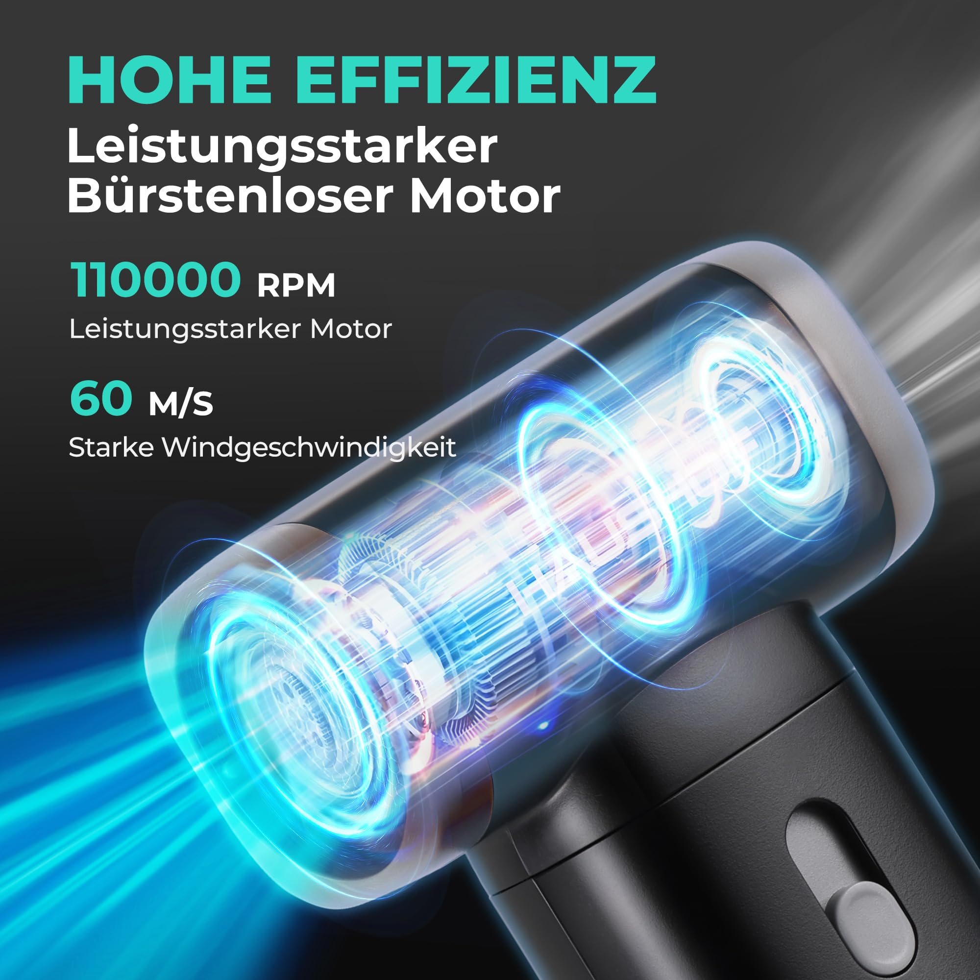 HAUSHOF Mini Elektrische Staubgebläse, Stufenlose 110000 RPM Air Duster, 235g USB-C Wiederaufladbares PC Reinigungsset, Leicht & tragbar Staubbläser für Tastatur, Auto, Sofa, Outdoor,Schwimmring