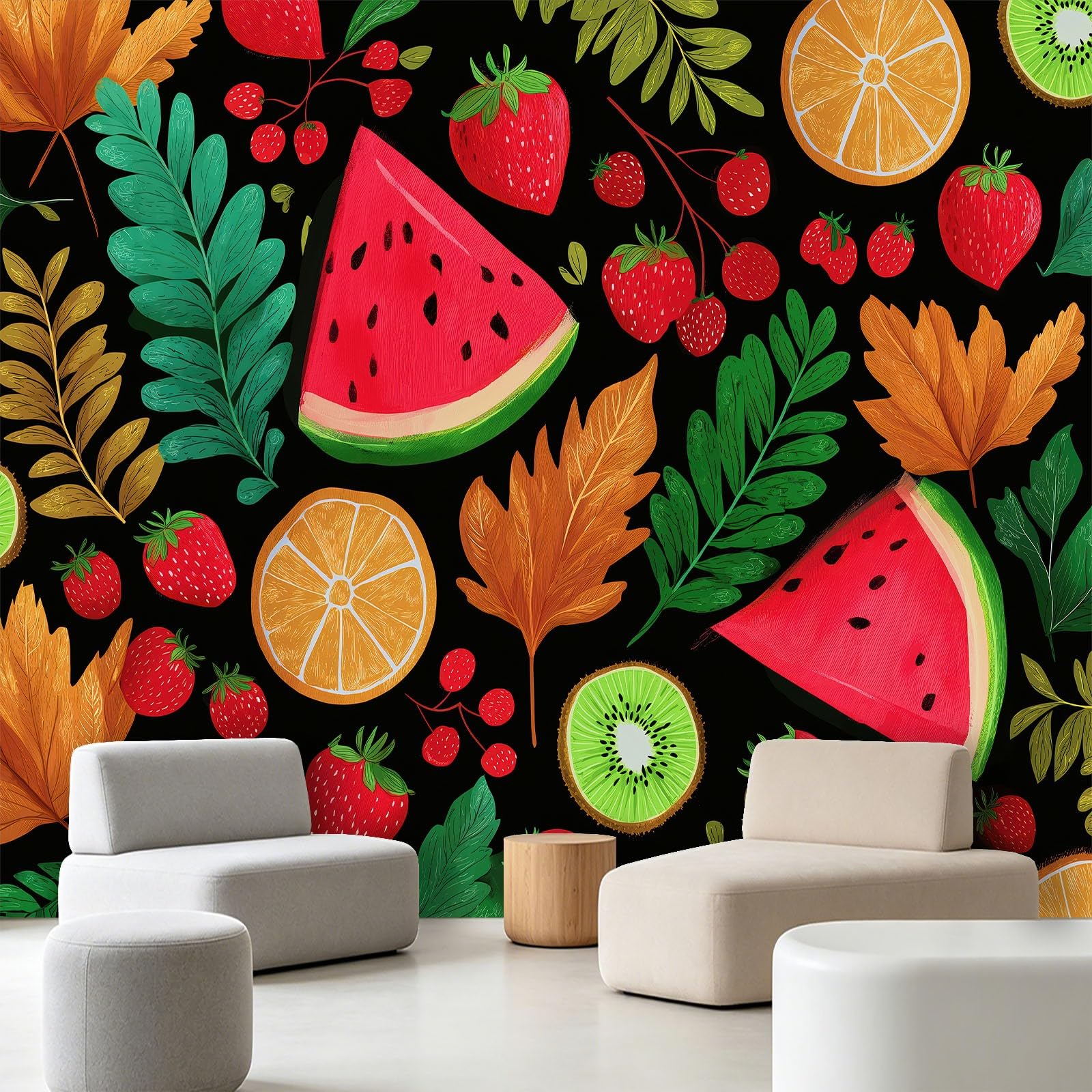 Papier peint panoramique moderne tropical pour cacher défauts