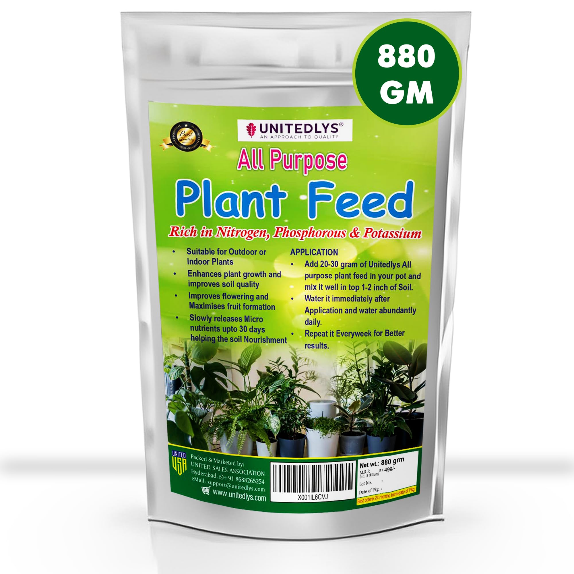 Unitedlys All Purpose Plant Feed for Outdoor & Indoor Plants 880 Grams | Premium Micronutrients Fertilizers for Plants | Complete Plant Food with Hydroponic Nutrients for Healthier Plant Growth (B09S1DWQRH) Amazon Price History, Amazon Price Tracker