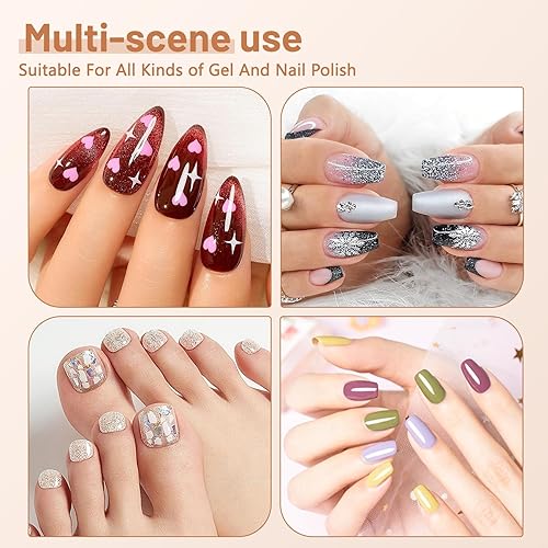 Miniatura 76 de AORAEM Lámpara LED UV para uñas: lámpara U V de cuello de cisne de doble cabeza para uñas de gel, luz LED de curación flash con 6 lupas para el Negro