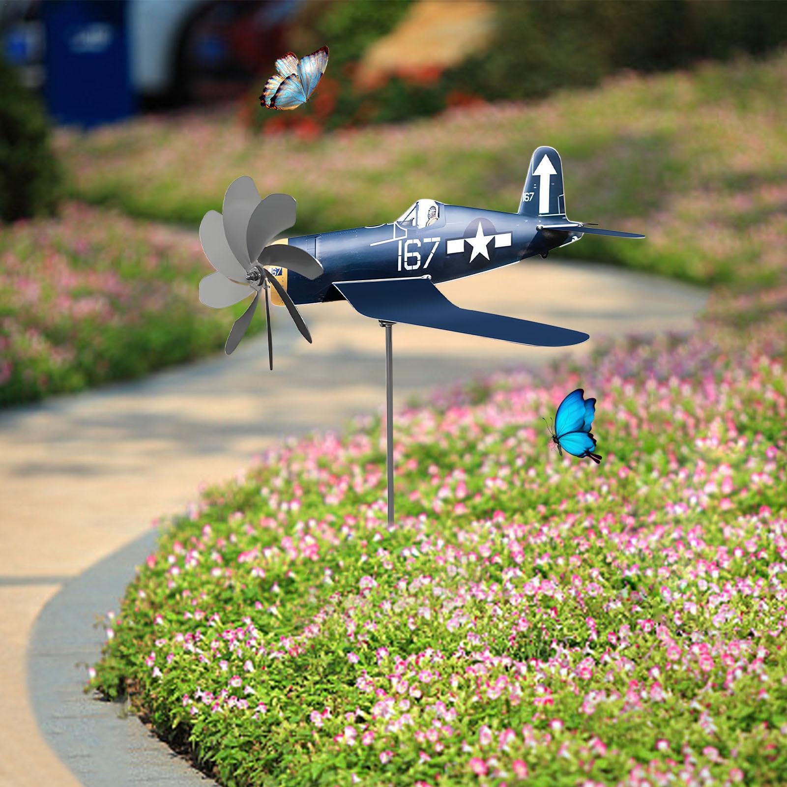 Aereo Banderuola - Banderuola In Metallo | Segnavento A Forma Di Aerei | Segnavento Giardino In Metallo Per Ornamento Da Giardino, 35x18x9cm