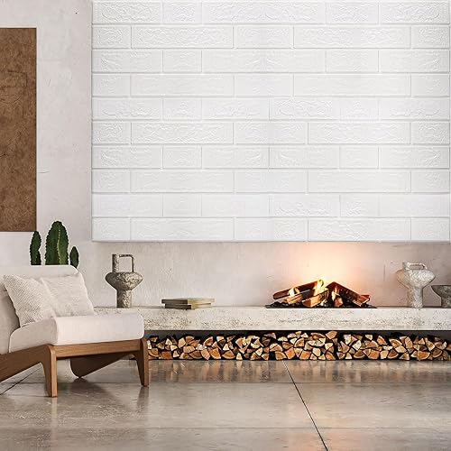 Miniatura 3 de WAPANE Papel tapiz de ladrillo 3D autoadhesivos, paneles de pared 3D, papel tapiz extraíble, impermeable, espuma de polietileno, pintable, para