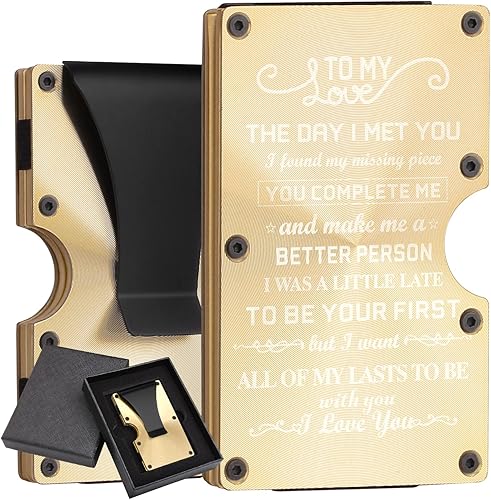 Billeteras de metal personalizadas, regalos para papá, hijo, padrinos de boda, regalo de padrino de boda, cartera grabada con clip para dinero,