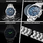 BY BENYAR Mens Watches Analog Quartz Chronograph Waterproof Men's Wrist Watches Fashion Designer Big Face Watch with Calendar Elegant Gifts for Men