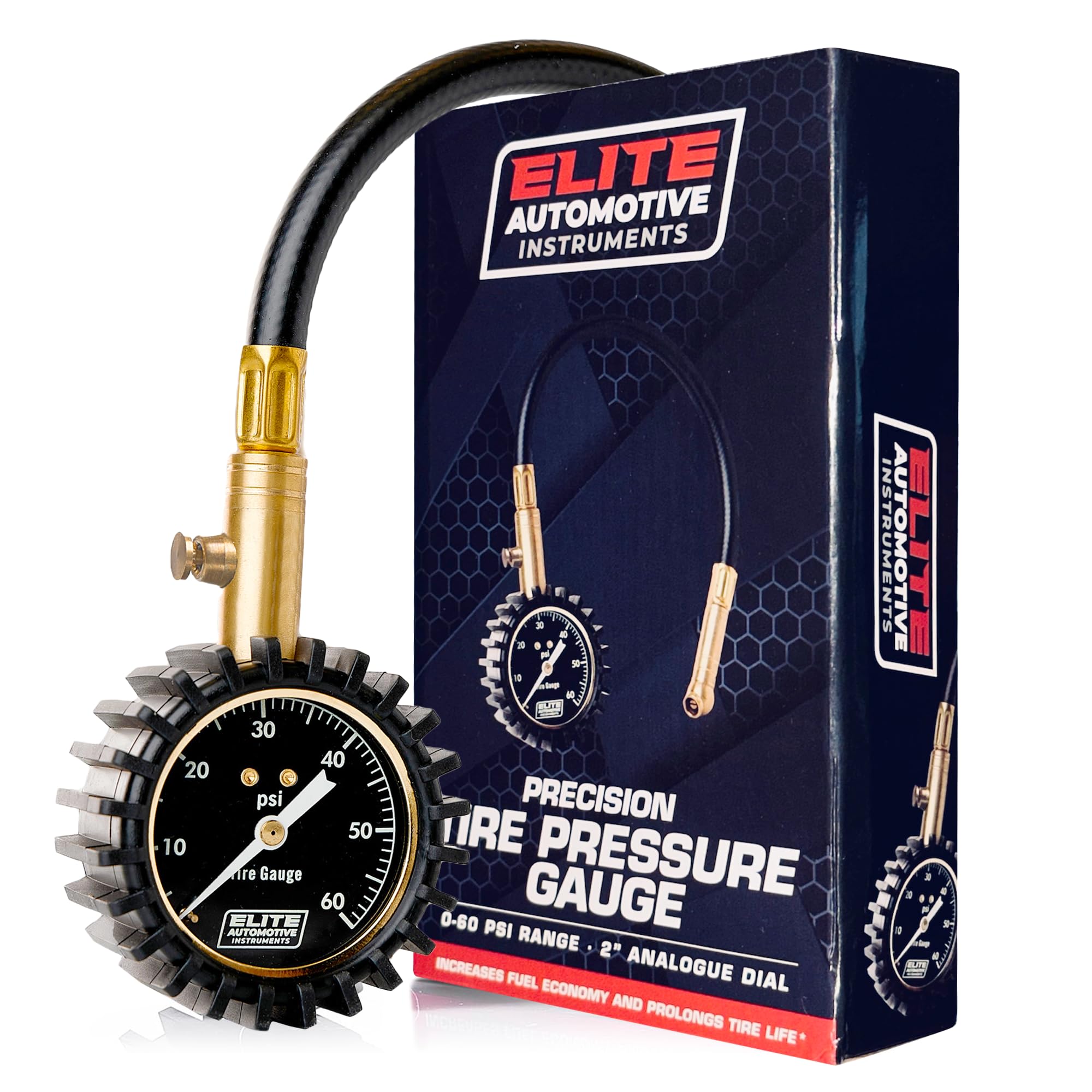 Elite Automotive Instruments Tire Pressure Gauge - 60 PSI