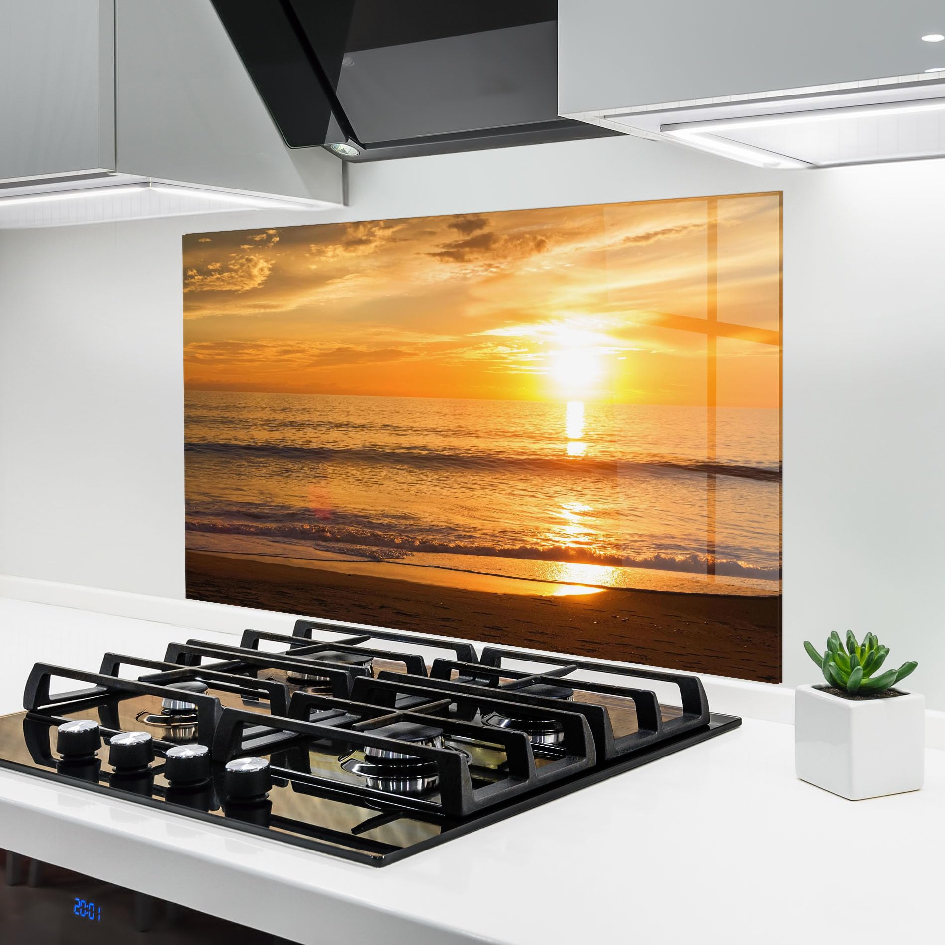 Crédence de cuisine en verre ARTHUB 60x100 cm motif Sunset Ocean