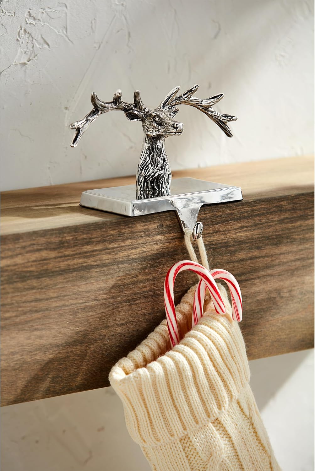 Mud Pie Metal Deer Stocking Holder; 4 1/2" x 4 3/4"