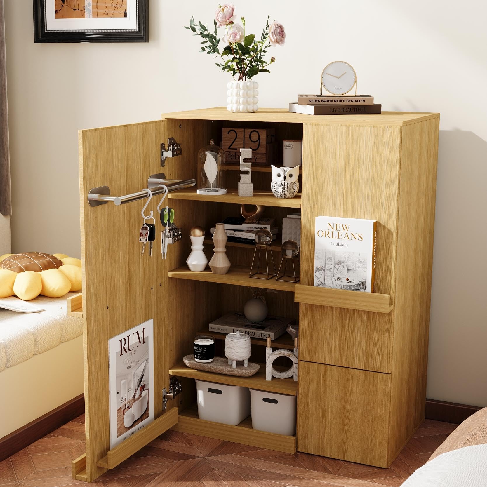 Amazon｜FUFU&GAGA 推し活収納棚 幅67cm グッズ収納 扉付き 本棚