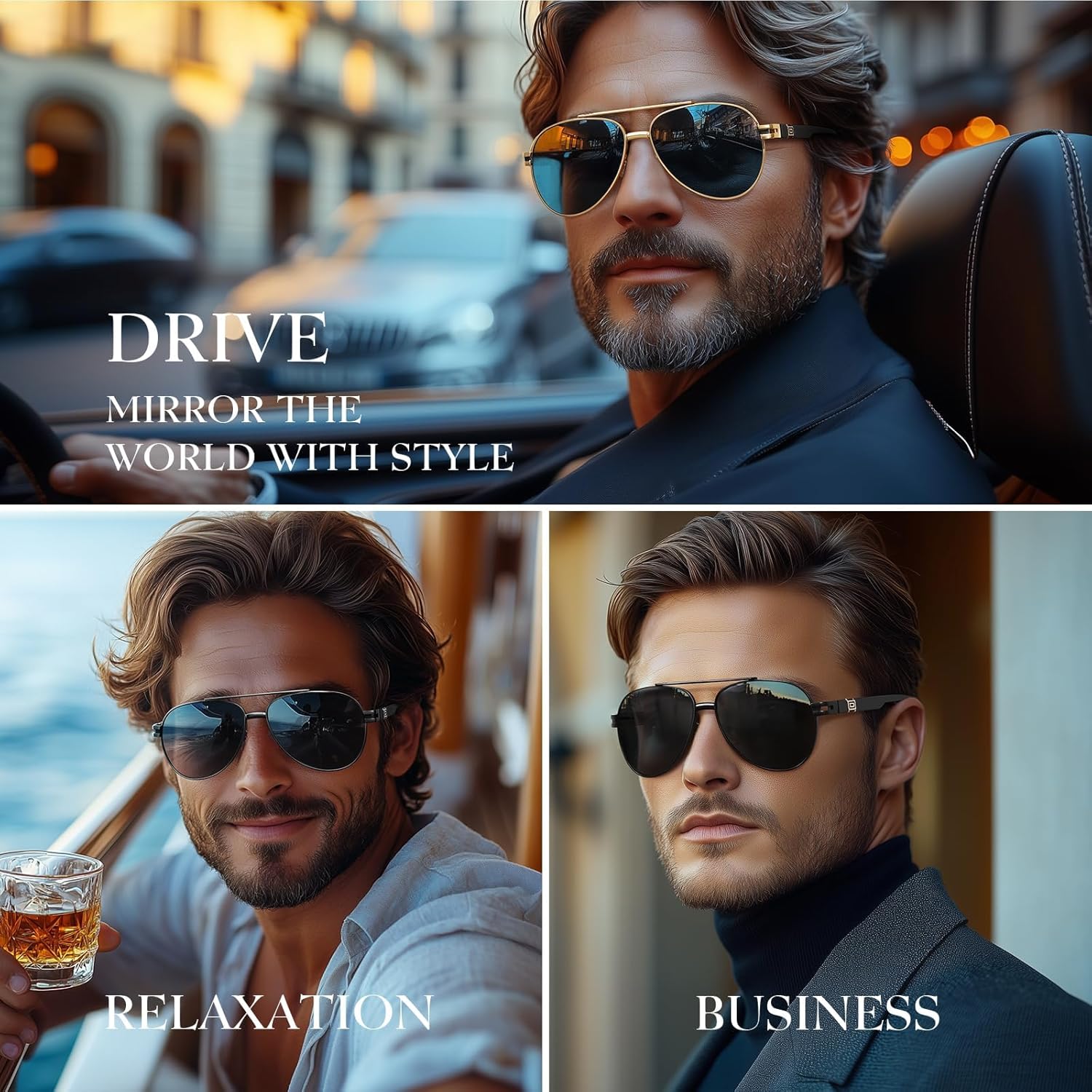 Polarized Aviator Sunglasses for Men Women- Fashion Shades Retro Sun Glasses Driving Fishing Golf UV Protection - Image 2