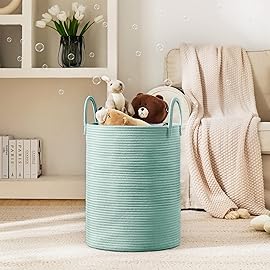 YOUDENOVA Laundry Hamper Basket, Woven 58L Tall Laundry Basket for Blanket Organizer- Nursery Hamper for Bedroom And Bathroom Storage