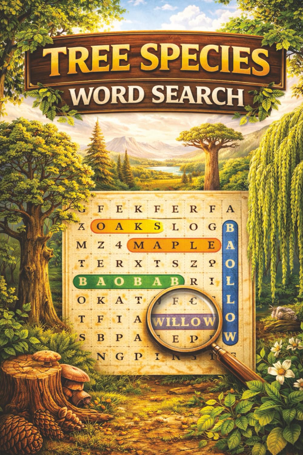 Tree Species Word Search: Nature-Themed Word Search Puzzles Featuring Tree Names, Forest Species, and Botanical Brain Games for Teens and Adults