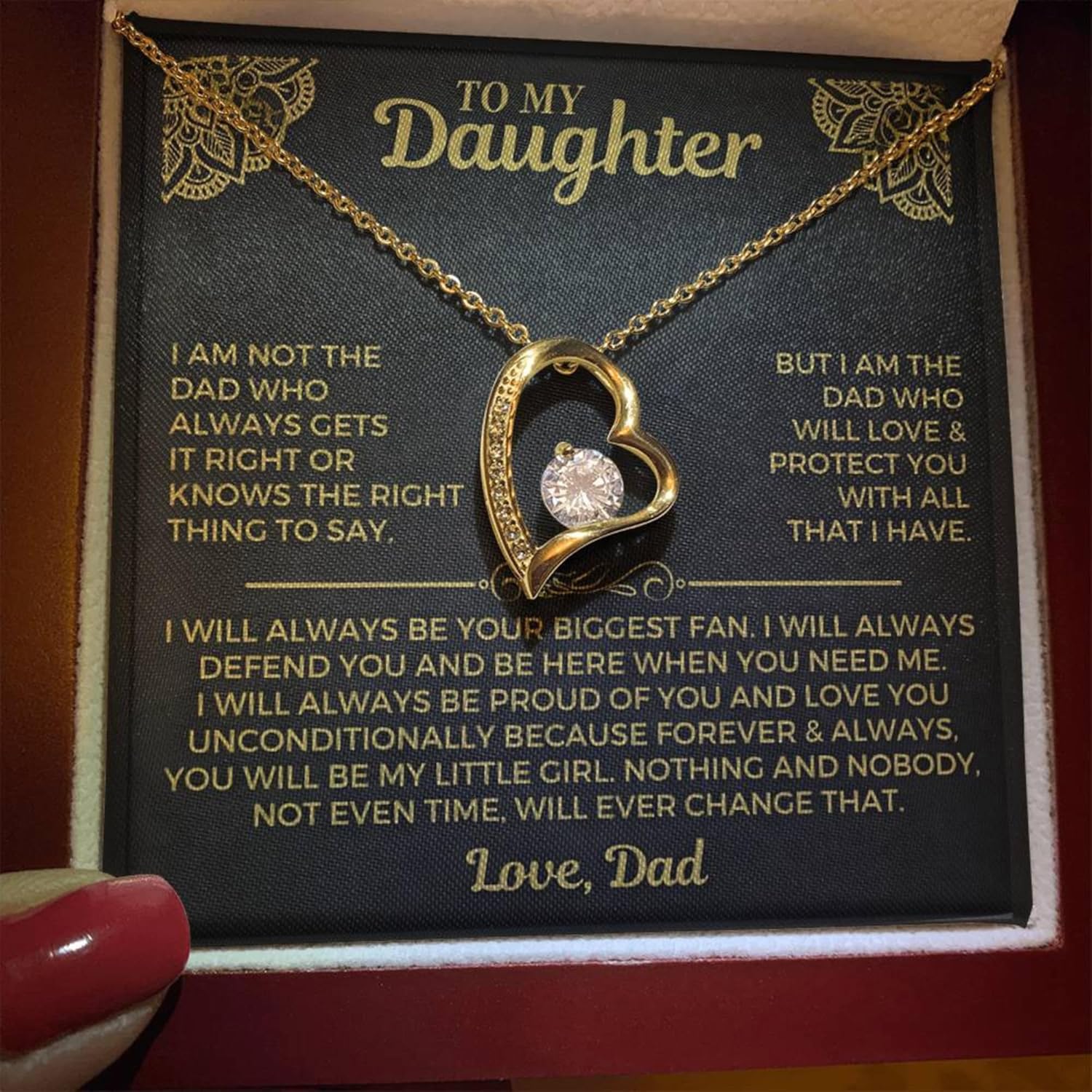 I am the Dad who will love and protect you with all that I have Necklace for Daughter from Dad – Meaningful Gift for Birthday, Graduation, or Special Occasions - Image 3