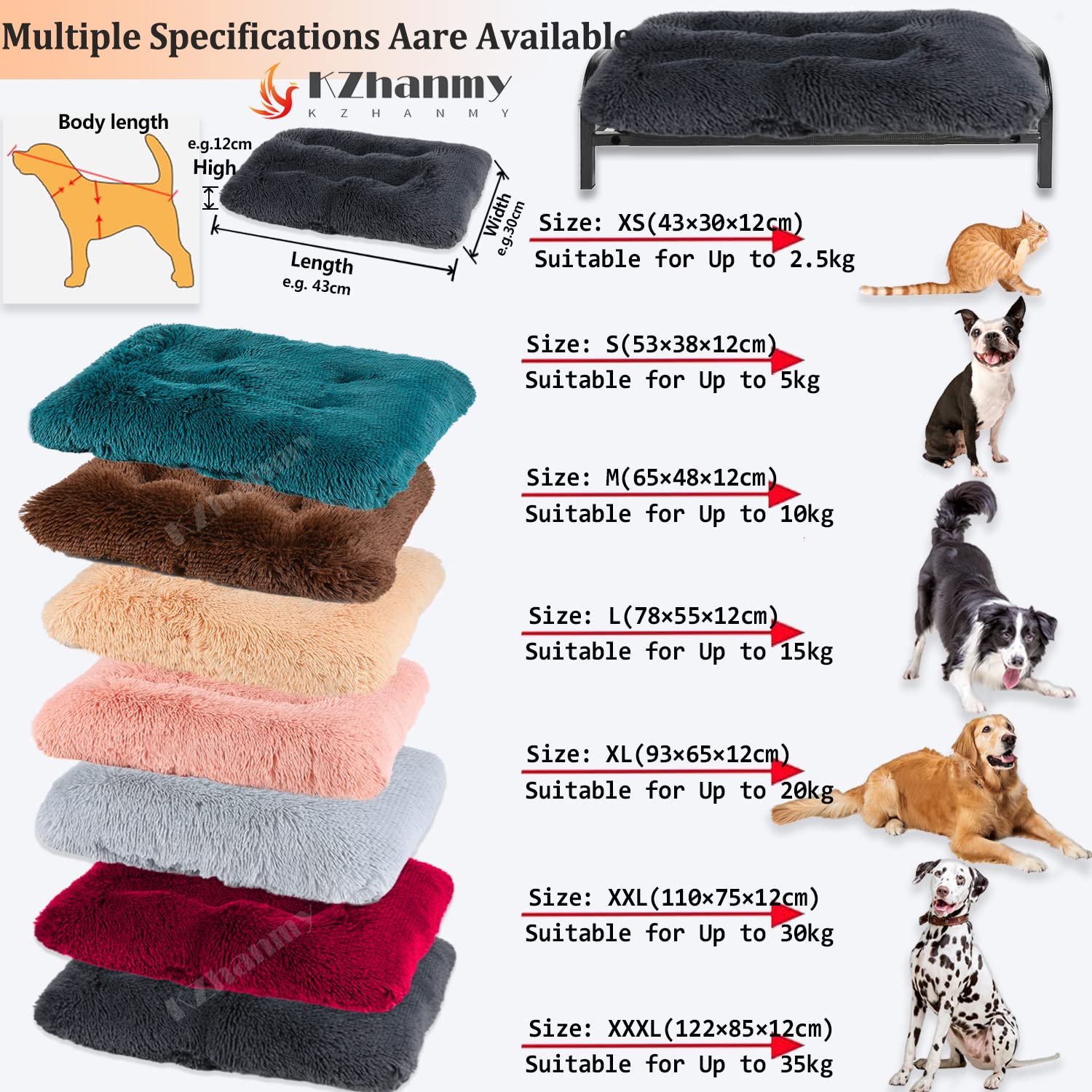 Hundebett Für Käfige - 88,9x55,9 Cm, Rosa Plüsch, Waschbar, Rutschfest, Für Große Hunde