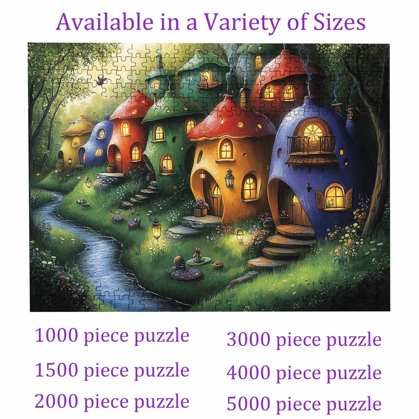 Puzzle 2000 elementów, kolorowe grzyby, 2000 elementów, klasyczne puzzle, trudne puzzle, drewniane puzzle do dekoracji bożonarodzeniowej, prezenty dla kobiet, dekoracja domu, 99,5 x 70,5 cm, W3H-550