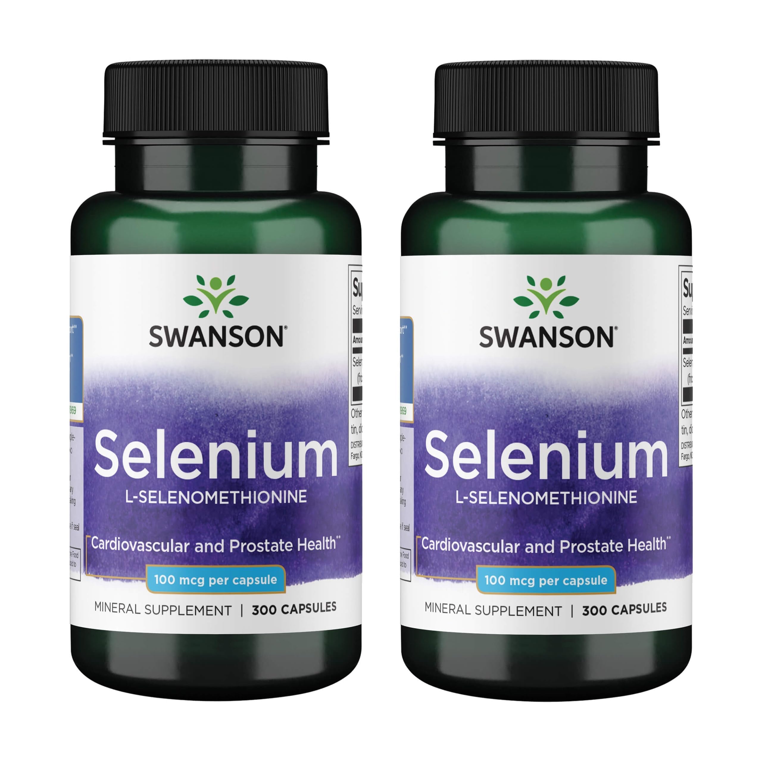 Swanson Selenium (L-Selenomethionine), 300 Capsules, 2 Pack 300 Count (Pack of 2)