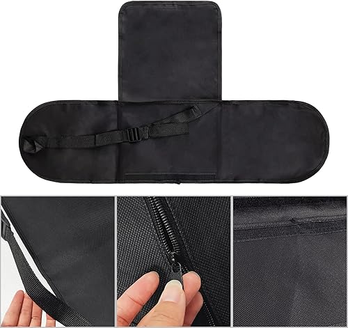 Miniatura 3 de Bolsa negra para monopatín de doble patada, 32.3 x 8.7 pulgadas, bolsa de transporte de nailon para monopatín, mochila con correa ajustable