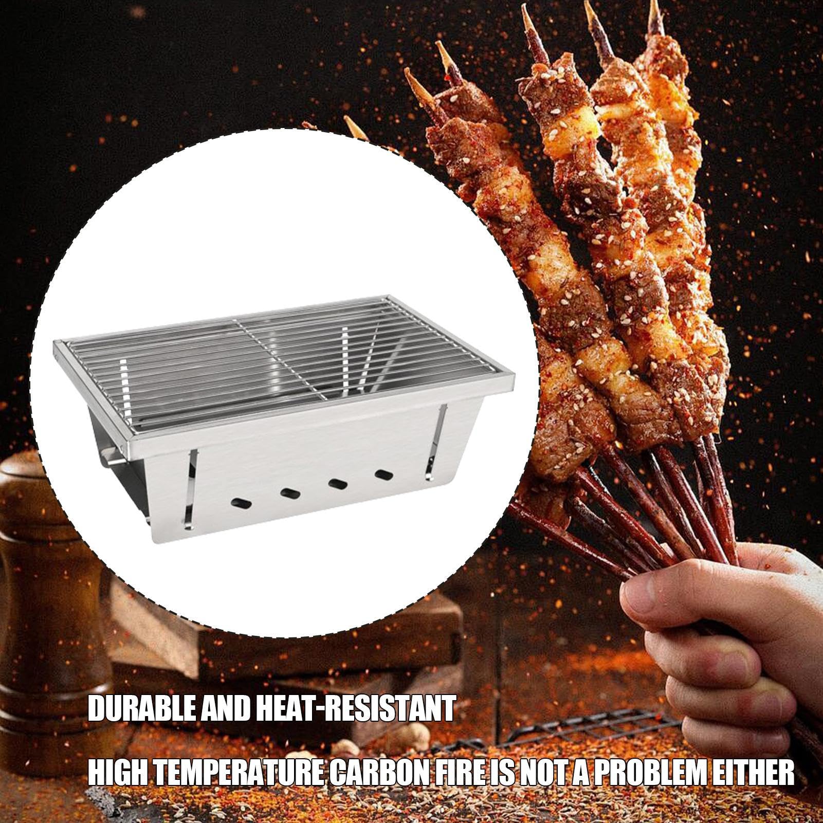 Przenośny Grill Naczynia Kuchenne Ze Stali Nierdzewnej Żaroodporne Do | Grill Ogniskowy do Wędkarstwa Wędrówek Ogrodu Tarasu Podróży Pikników Imprez