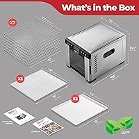Vista 6 de Magic Mill Pro - Máquina deshidratadora de alimentos 7 bandejas XL de acero inoxidable Secador para charqui, bocadillos para perros, hierbas