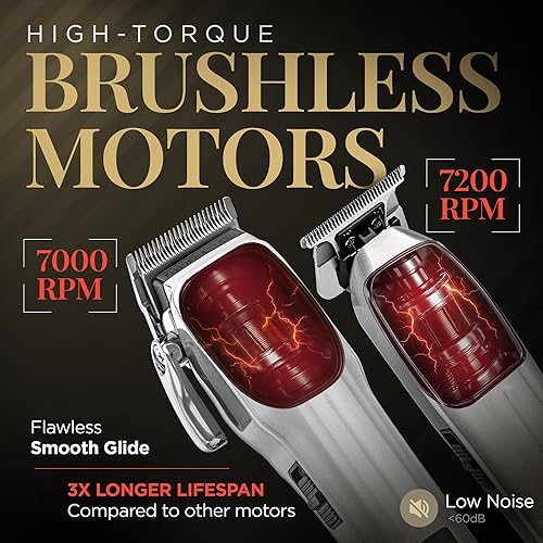 Miniatura 2 de Fagaci Cortadora de pelo profesional para hombres con precisión superior, juego de cortapelos y recortadores de peluquería sin escobillas, kit de