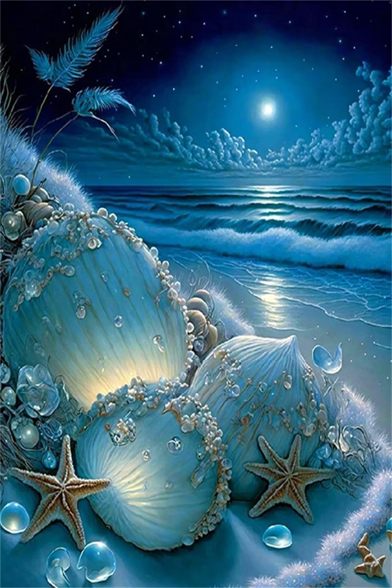 Kit broderie diamant perles de nuit 5D | Toile haut de gamme et cristaux scintillants 100x150cm