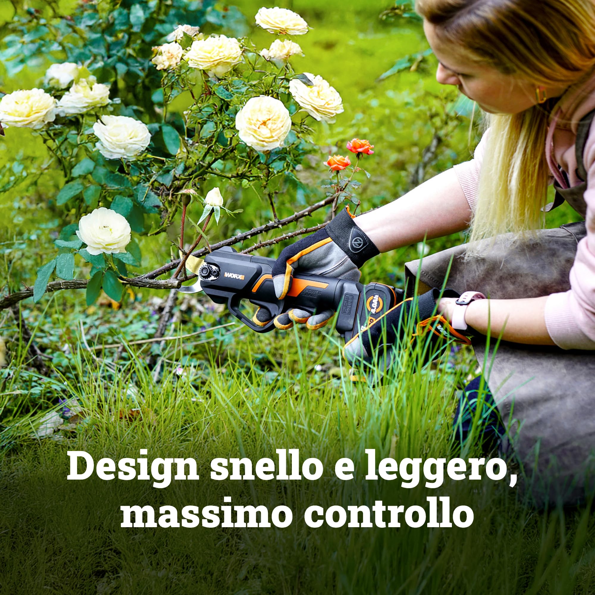 WORX WG330E.9 Cesoie da potatura senza spazzola da 20V - 25mm - Solo utensile (batteria non inclusa)