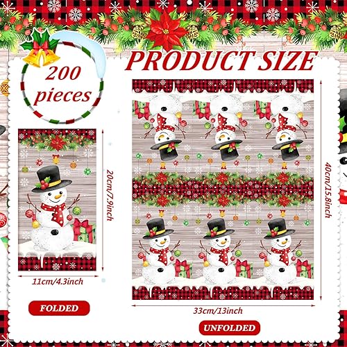 Miniatura 3 de 200 servilletas de papel desechables de 2 capas para invitados, baño, servilletas de papel decorativas de Navidad para invierno, fiestas de Navidad,