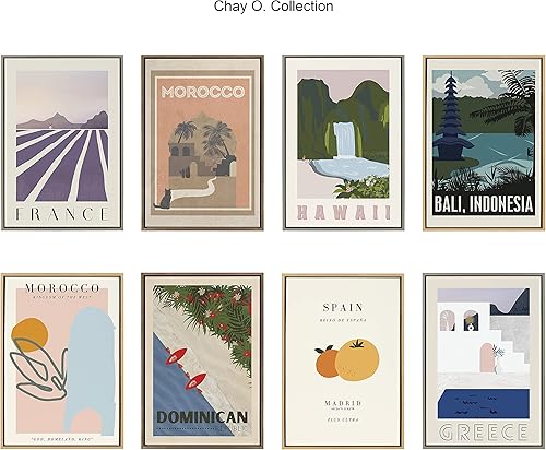 Miniatura 3 de Kate and Laurel x Chay O. Collaboration - Póster de viaje enmarcado para pared, 23 x 33 pulgadas, arte natural de frutas tropicales para pared