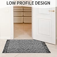 Vista 62 de MitoVilla Juego de 2 alfombras de baño estilo bohemio de granja, 2 unidades, 2 x 3 pies + 2 x 4.3 pies, alfombra de pasillo pequeña color marrón