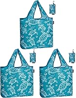 Vista 14 de HOLYLUCK Bolsas de comestibles reutilizables, bolsa de compras plegable resistente (estándar, 3 huellas de patas de perro)