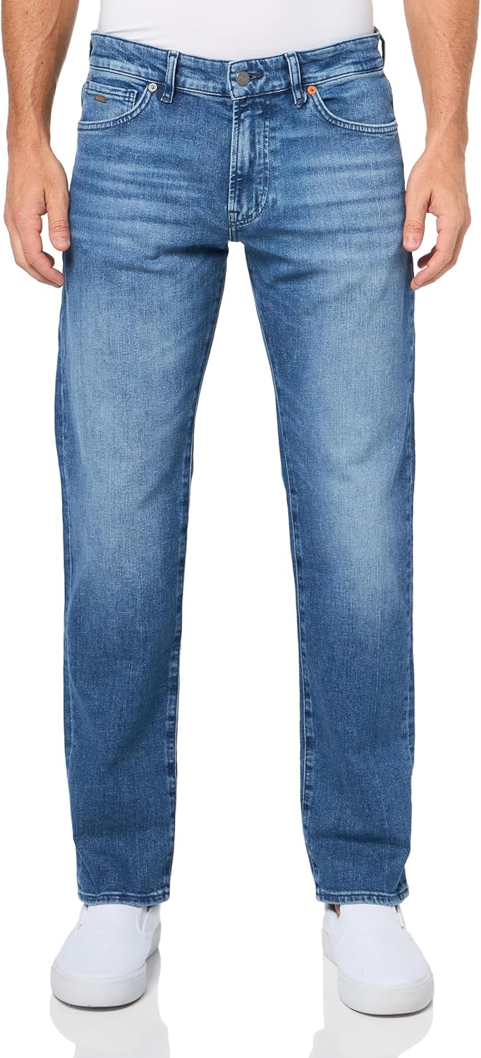 BOSS Mens Maine Regular Fit Stretch Denim Jeans