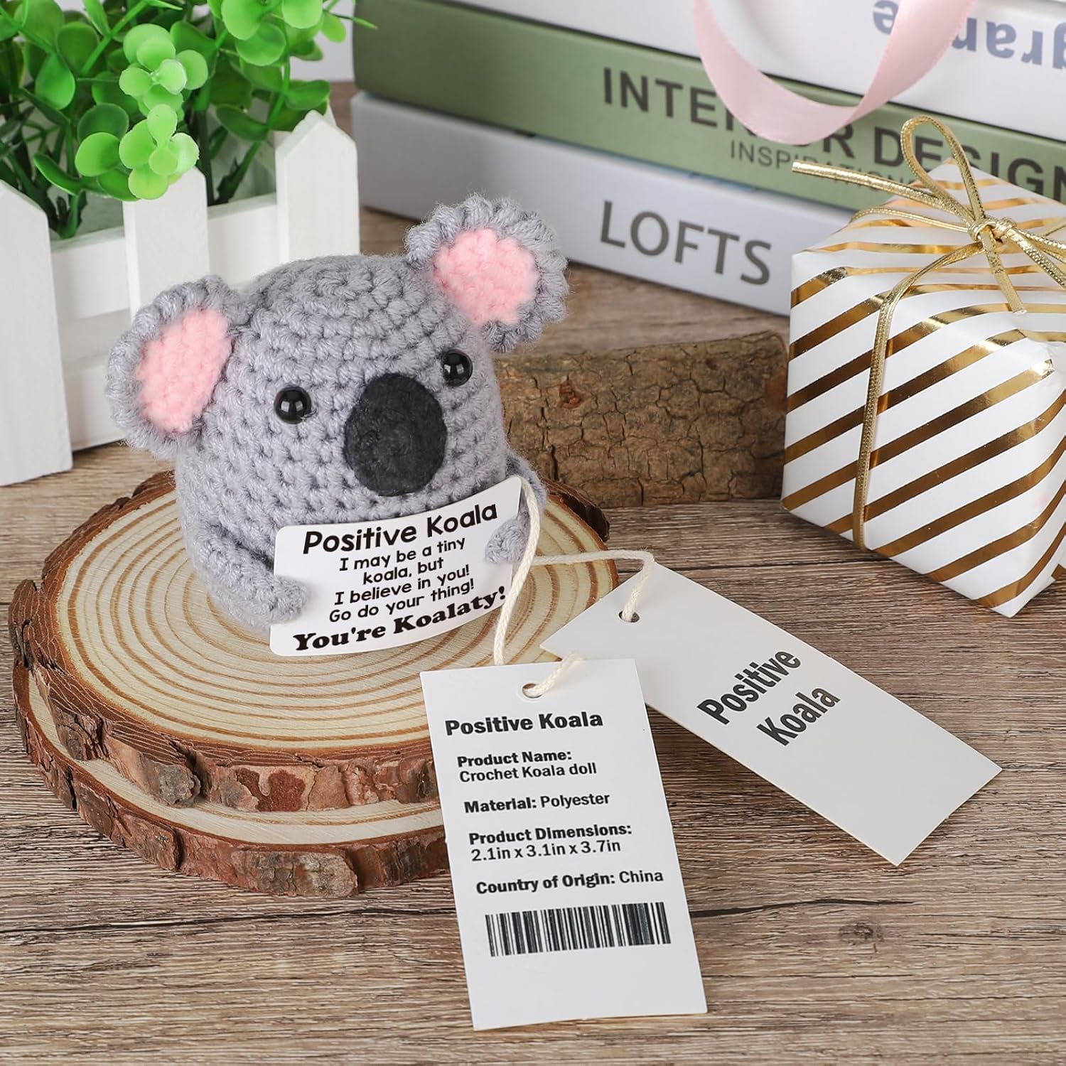 Mini Positive Crochet Koala Mothers Day Graduation Gifts for Women Daughter Friend Sister Teens Birthday Emotional Inspirational Cheer Support Gifts for Coworker Teacher Appreciation Gift - Image 2