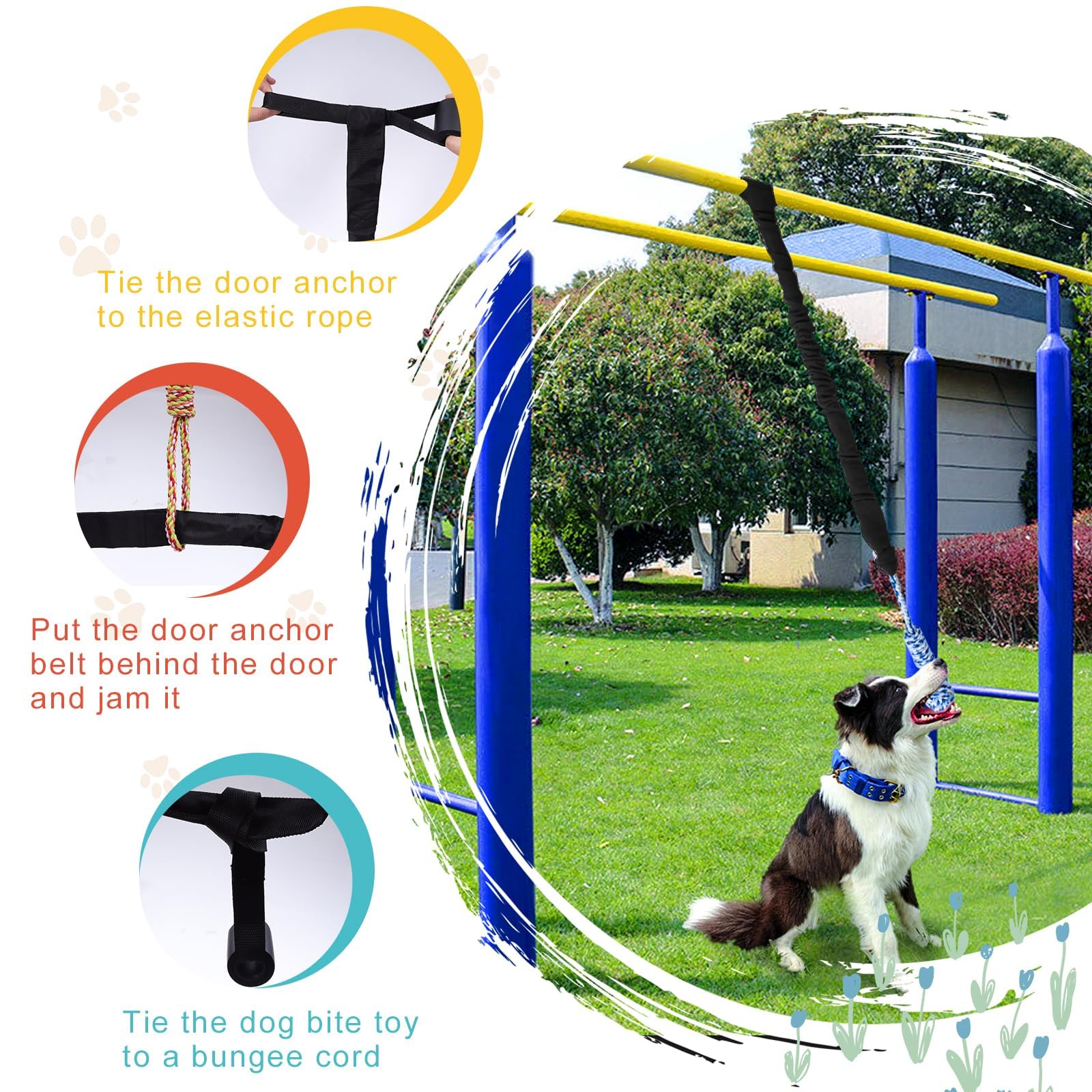 Tug Toys For Large Dogs Tether Tug Spring Pole Dog Rope Toy Pet Dog Heavy  Duty Pull Of War Hanging Bungee Toy For Outdoor Exercise For Medium Large  Dog Muscle Builder 238405