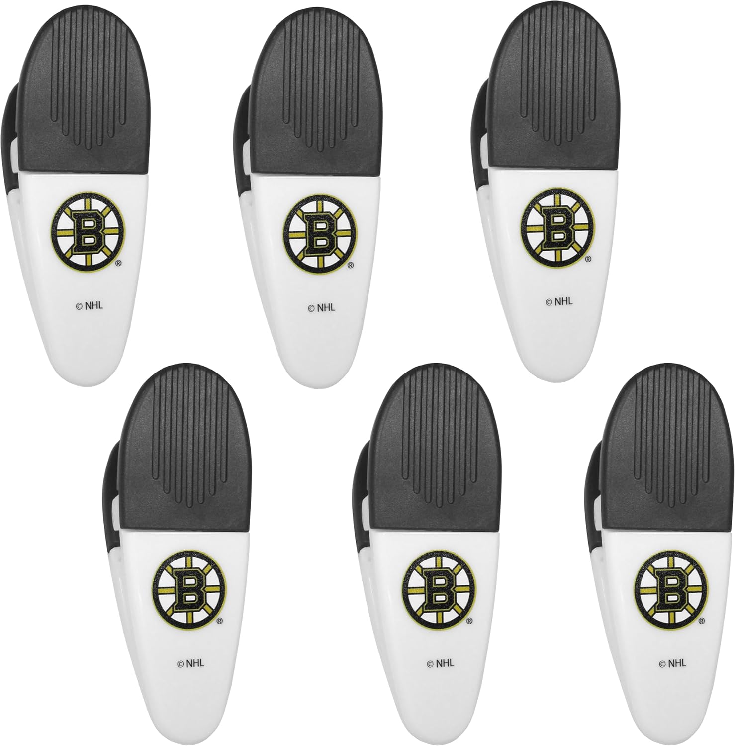 Siskiyou Sports NHL Boston Bruins Chip Clip Magnets, 6pk White, One Size