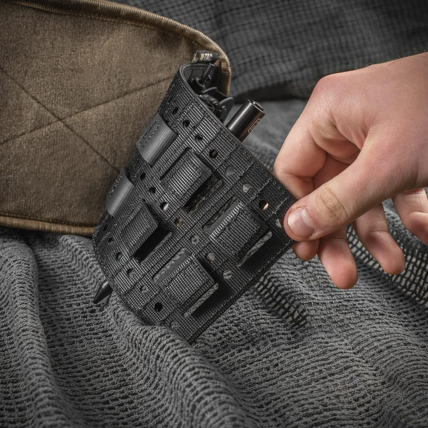 M‑Tac Rigid MOLLE Organizer Panel – Tactical Hook & Loop Backpack Insert with Elastic Cords, Modular Admin Utility for EDC, Military, Outdoor