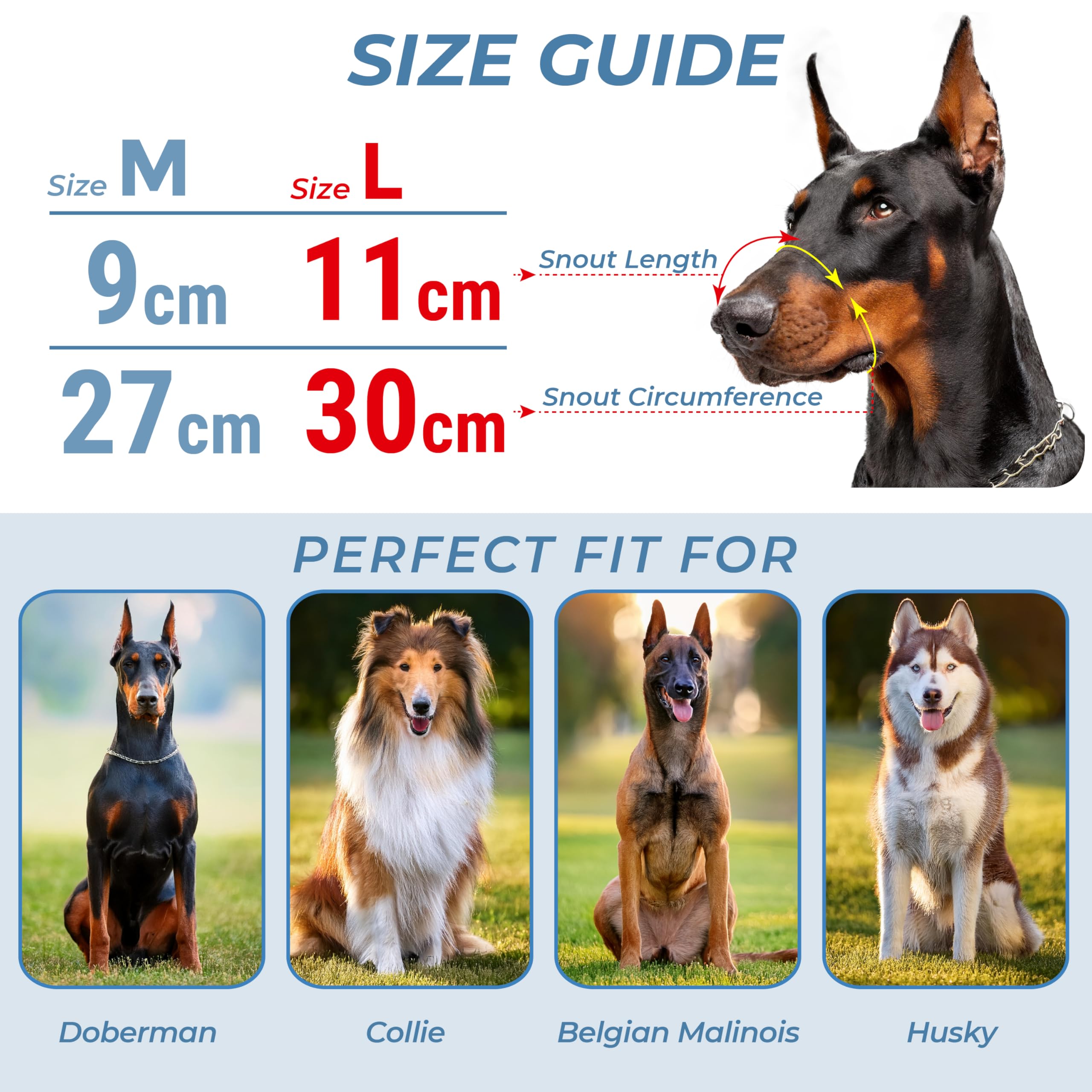 Bozal para perro Doberman L