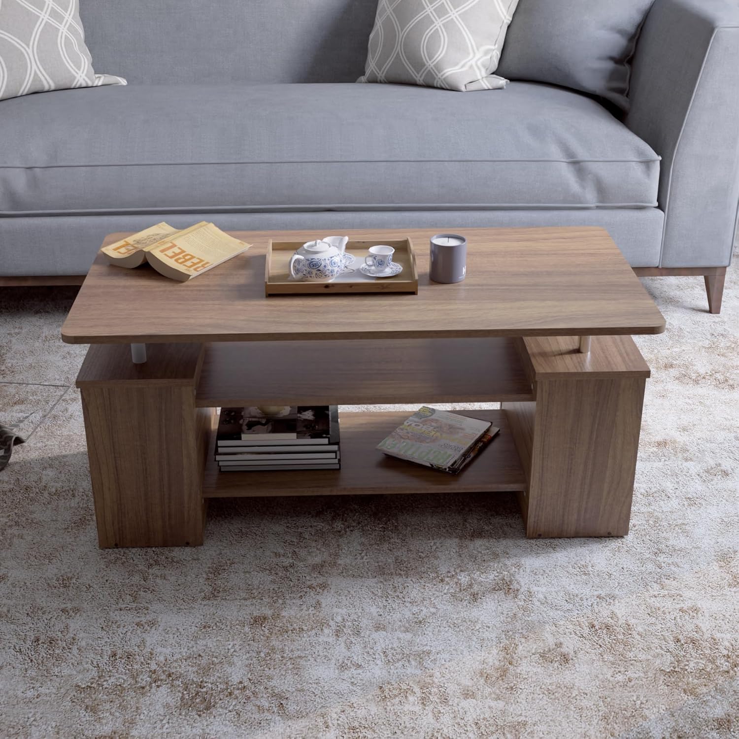 COUCH CULTURE Fizz Engineered Wood Coffee Table Center Table for