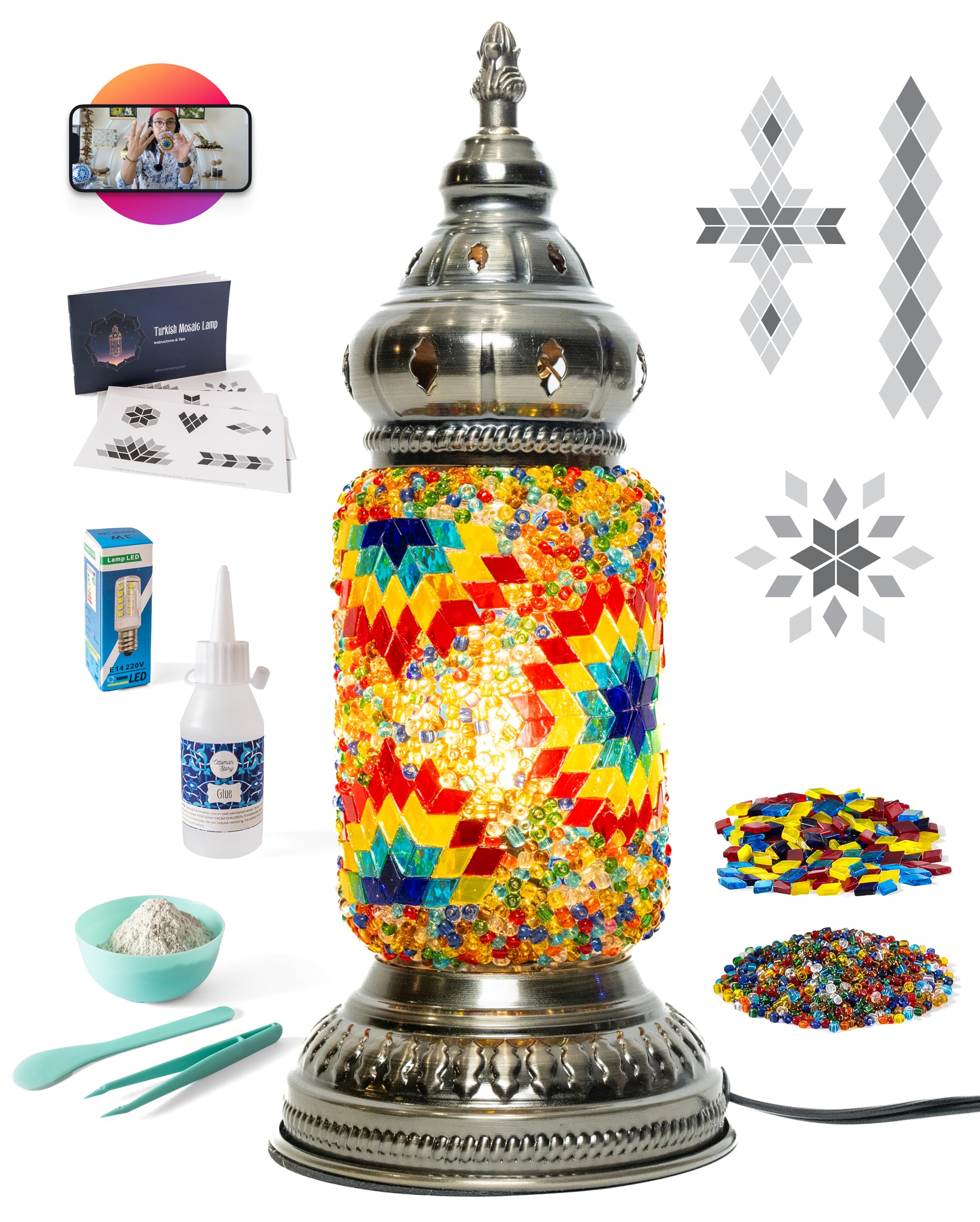 Amazon.co.jp: KRAFTSTORIES DIY トルコモザイクランプキット – 自分