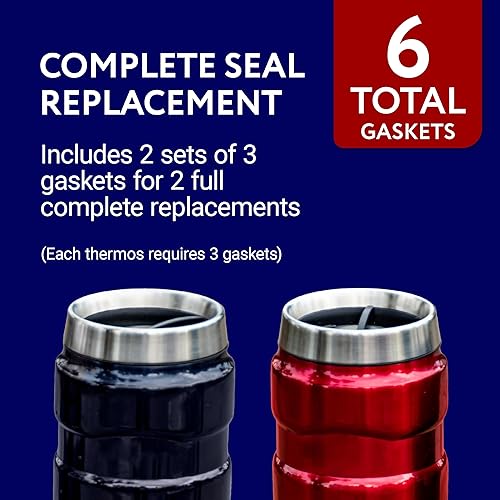 Miniatura 6 de IMPRESA Kit de piezas de repuesto para taza de viaje, sellos de silicona a prueba de fugas y juntas tóricas para taza de café de viaje aislada, 2