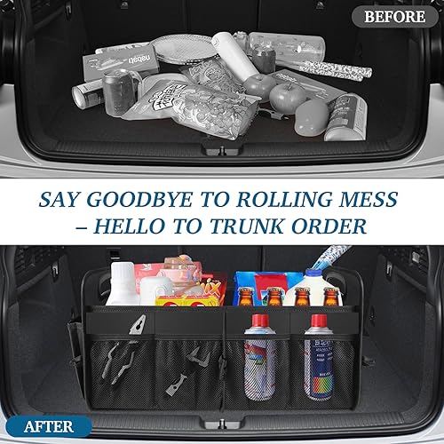 Miniatura 6 de Organizador de maletero, organizador plegable e impermeable para maletero de automóvil para SUV y sedanes, organizadores de almacenamiento de