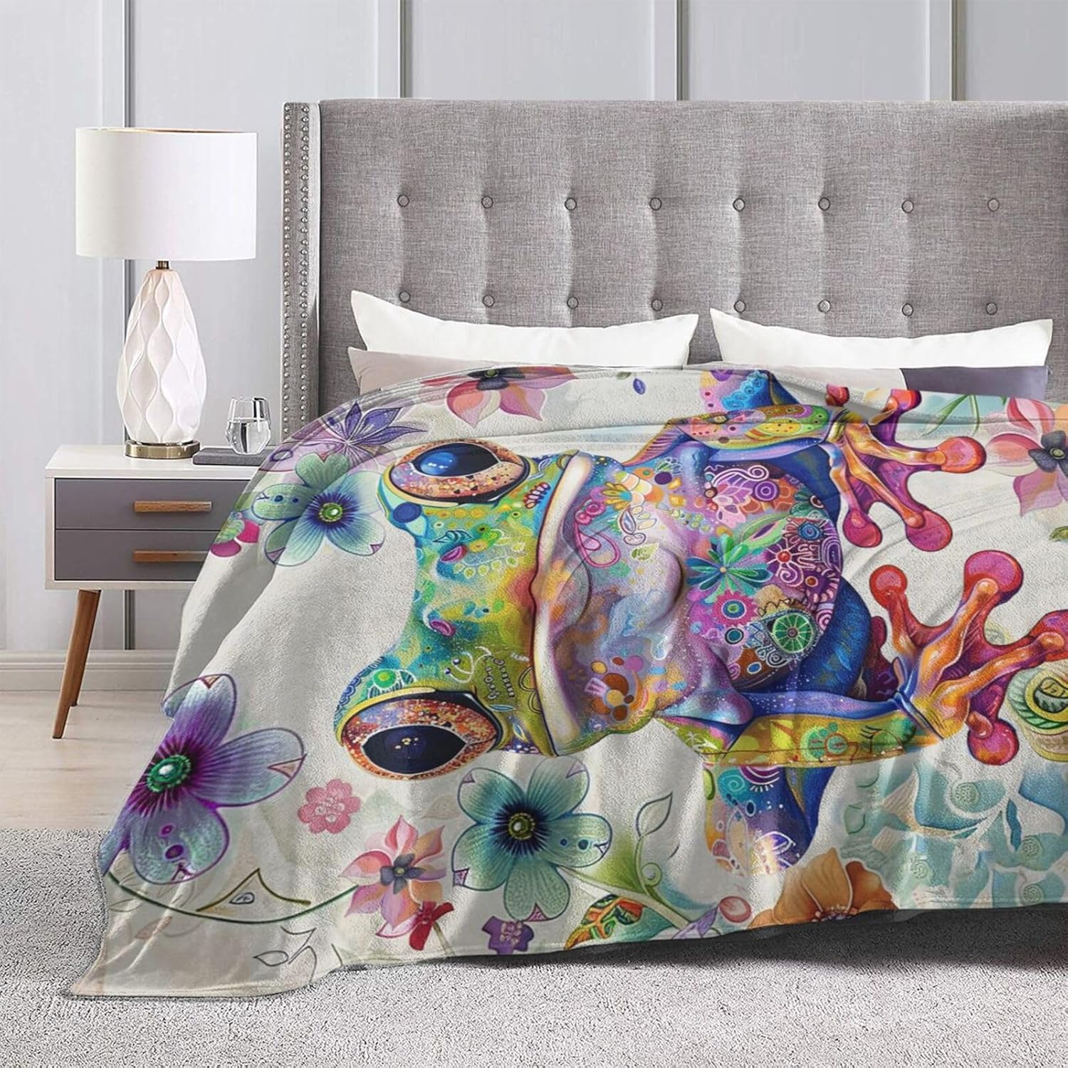 Frog Blanket Frogs Fleece Throw Blanket Super Soft Warm Cozy Fuzzy Plush Frog Blanket Gifts for Girls Boys Kids Room Decor 40"X50" - Image 2